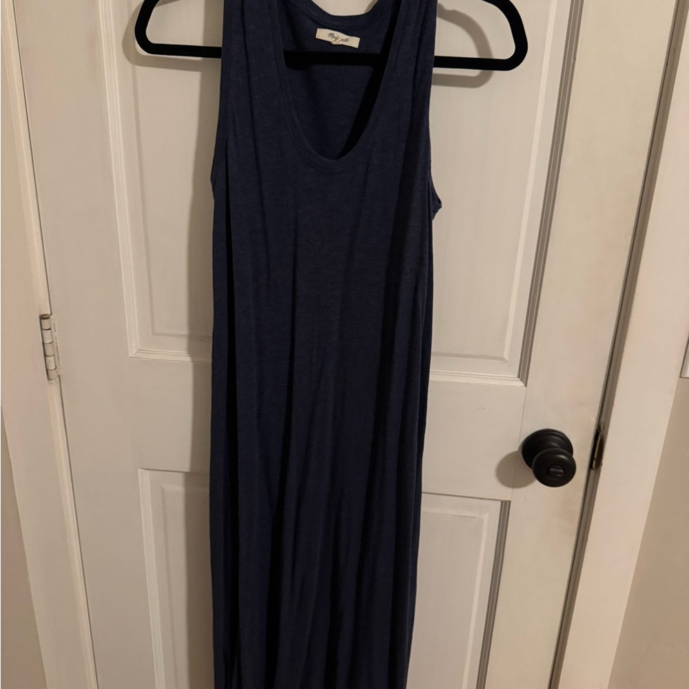 Madewell Navy Scoop-Neck Sleeveless Maxi Dress